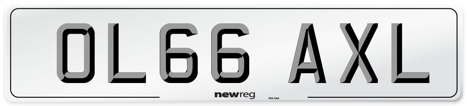 OL66 AXL Number Plate from New Reg